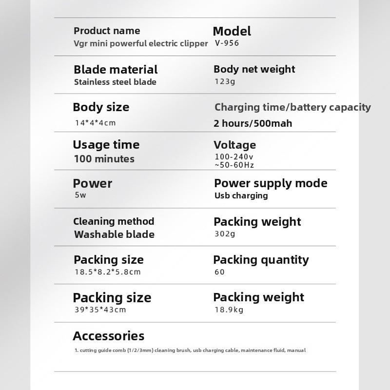 Men's Electric Smart LCD Digital Display Electric Hair Clipper Household Mini Portable Rechargeable Hair Clipper Exquisite Carved Electric Clipper