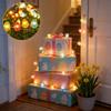 2M 20LED Bunny Rabbit Easter String Lights Battery Powered Decoration Copper Wire Lights Carrot Egg Holiday Festival Party Decor