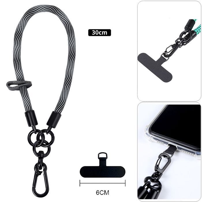 Coque pour Samsung Galaxy A57 5G, Protection Silicone Antichoc Noir avec Bracelet Amovible Gris