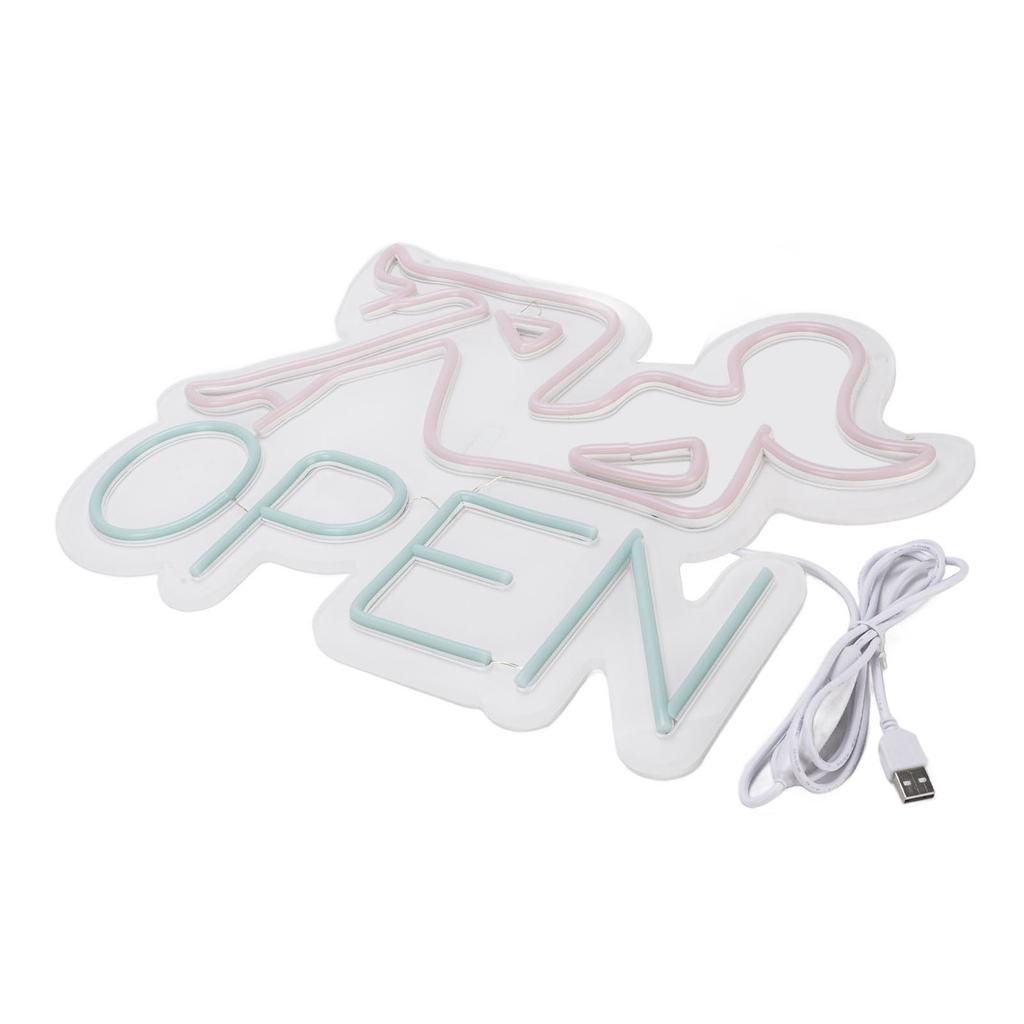 Wall LED Neon Sign USB Powered Acrylic Light Board for Store Club Bar Party Pinkish Woman Blue Open