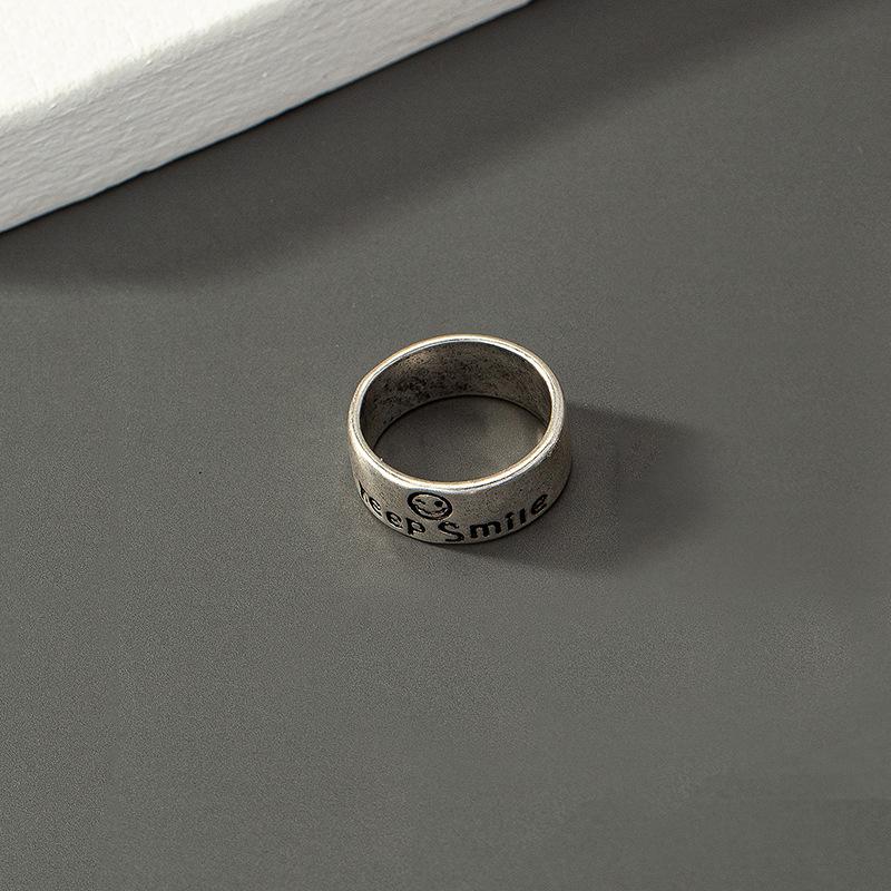 Pánský trendy retro prstenový set s písmeny - Hip hop prsteny na ukazováček