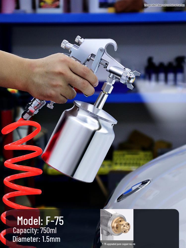 Pneumatic Spray Gun for Car and Latex Paint - Compact Household Tool