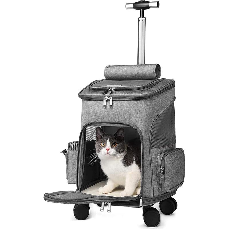 Pet Carrier Backpack Cat Stroller Travel Carrier Car Seat for Small Dogs Cats Puppies Cat Backpack Removable Rolling Wheels