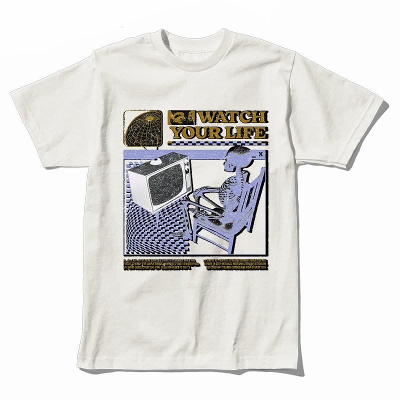 

Coolmind U0005-T2 Funny Skull Graphic Exclusive Print Men T Shirt Big Size Cotton Tshirt Men Funny Tee Shirts S