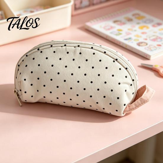 Stationery Organizer for Desk Shell Shape Pencil Pouch, Large Capacity Durable Polyester Fiber Storage Back to School Supplies Case, Smooth Zipper Bag