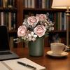 Soft Pastel Flowers Artificial Rose Bouquet for Wedding Bridal, Fake Photography Props Home Decoration And Props, Realistic Art Craft