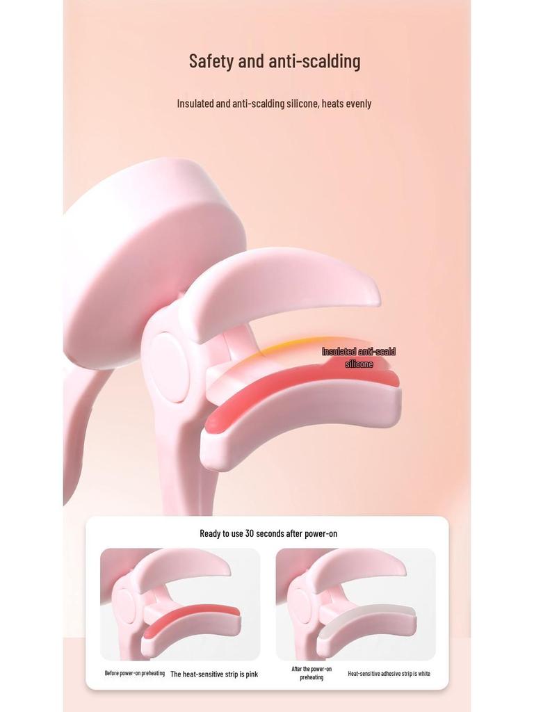 Rechargeable Frameless Electric Eyelash Curler - Long-lasting Natural Curl and Shaping Device