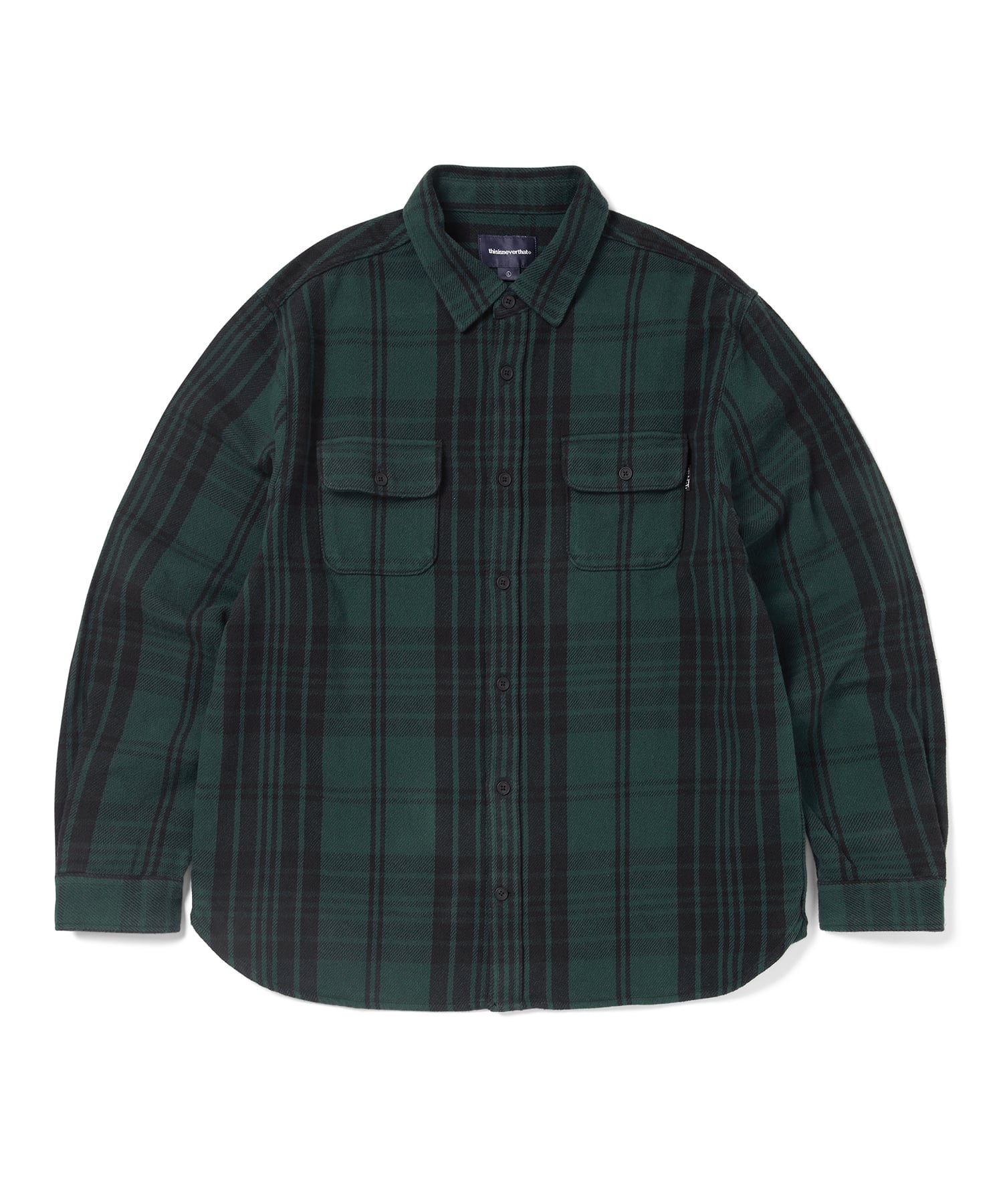 This Is Never That Big Flannel Work Shirt Green S