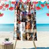 Name Custom Sabrina Carpenter Print Beach Towel, Large Soft Quick Dry Towel for Beach Camping Swimming
