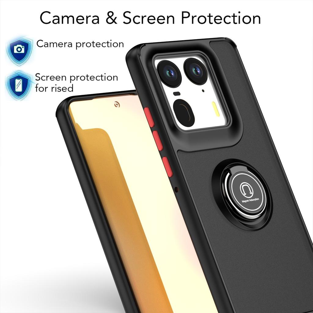 Etui Armor Matowe Twarde PC Tylna Pokrywa dla Motorola Moto Edge50 Ultra Odporne na Wstrząsy Magnetyczny Metalowy Pierścień Funda