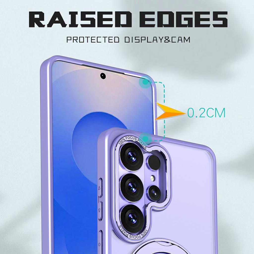 For Samsung Galaxy S26 Ultra Magnetic Case TPU + Acrylic Kickstand Phone Cover