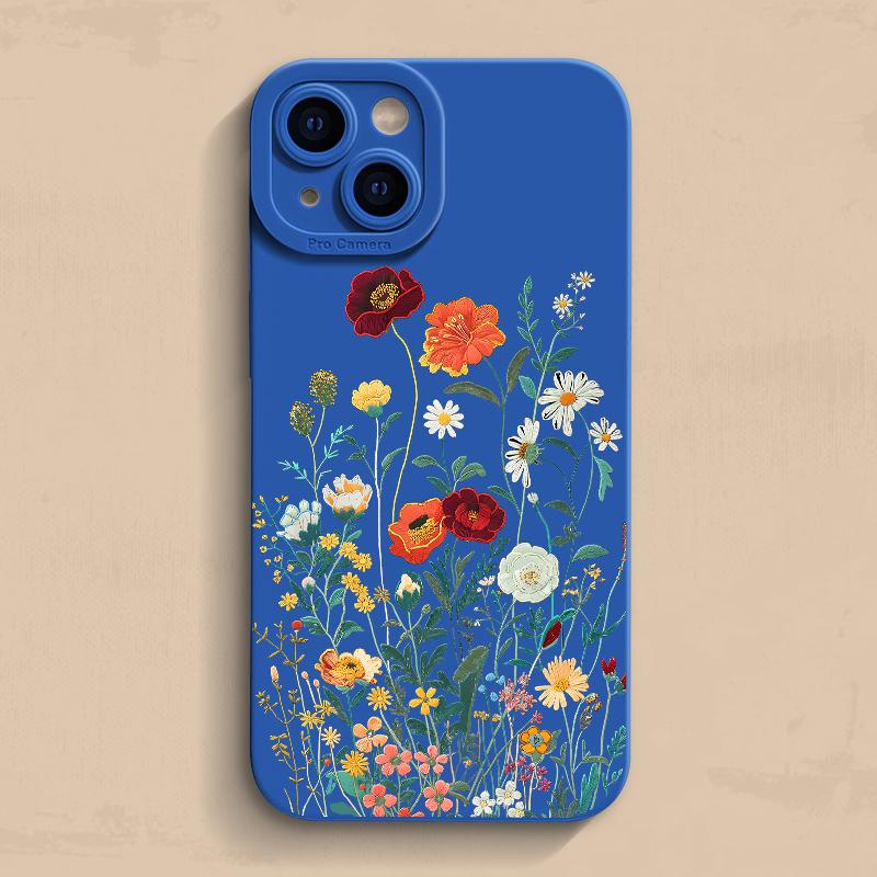 Embossed Floral Pattern Painted Phone Case for Samsung Galaxy S25 S23 S24 Ultra S22 Plus S21 S20 FE A55 A54 A35 A15 Cover