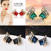 New Style Crystal Silver Needle Diamond Earrings Fashionable Temperament Decorative Stud Earrings for Women