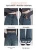 Women's Slim Fit Retro Wide-Leg Jeans - 2025 Spring/Summer Style, Small Size, Straight, Floor-Length