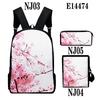 Popular Chinese style ink painting 3D Print 3pcs/Set School Bags Laptop Daypack Backpack Inclined shoulder bag Pencil Case