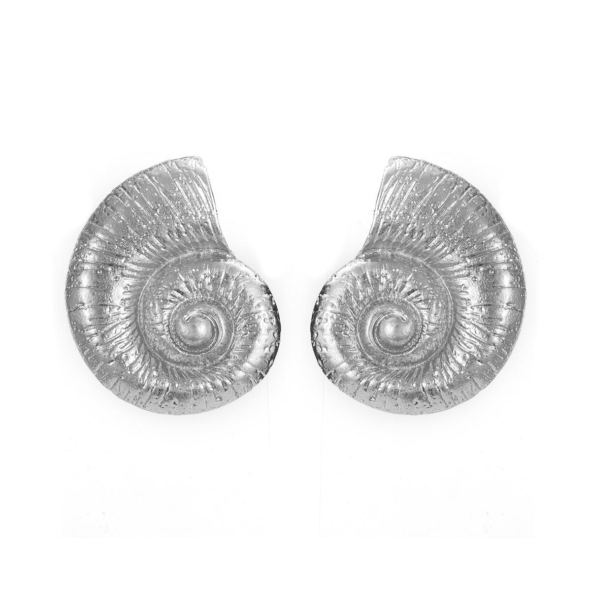 

Летние каникулы пляж ветер раковина серьги сплав серьги-гвоздики женские преувеличенные металлические украшения серебряный