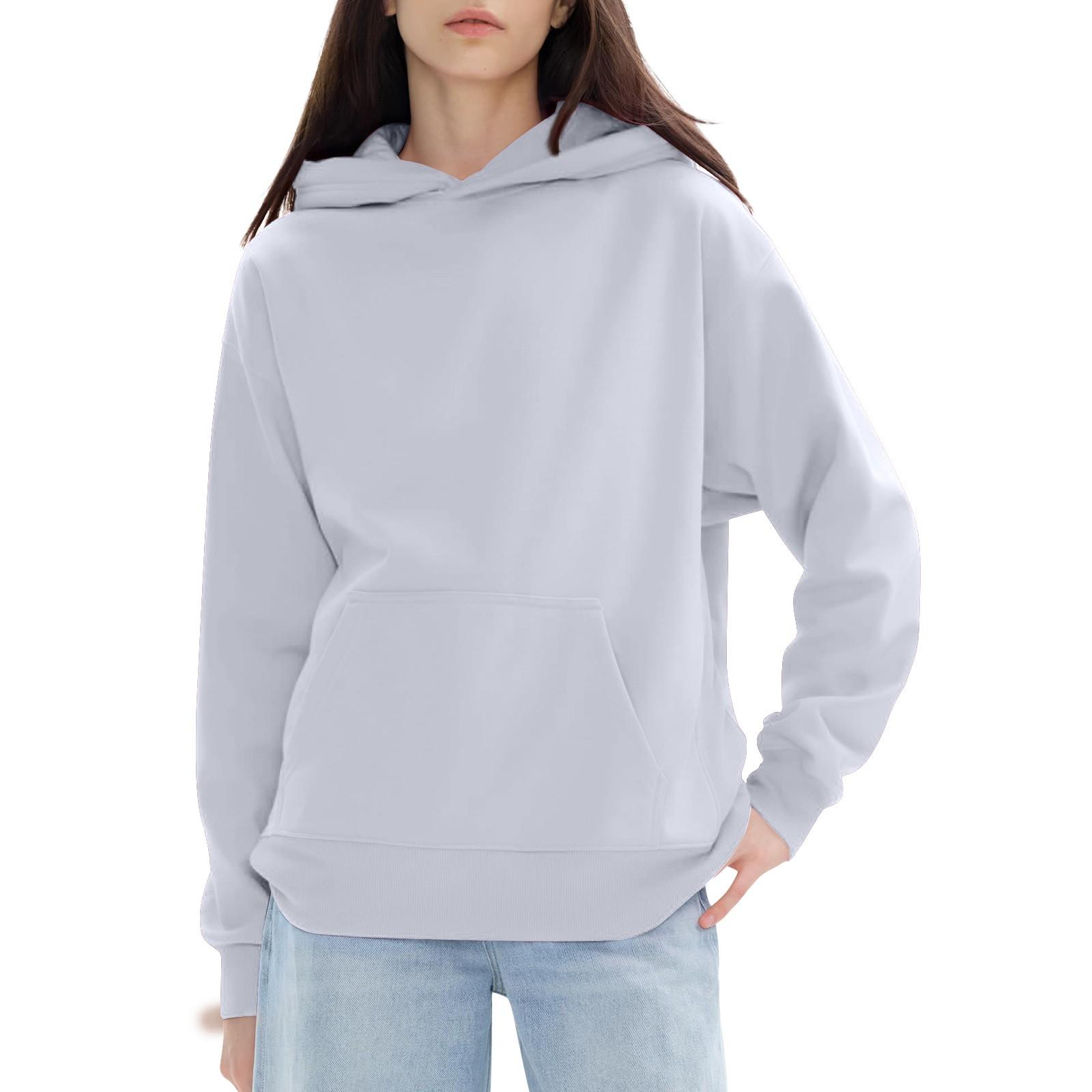 

Женские модные повседневные универсальные повседневные толстовки с круглым вырезом, однотонные топы с длинными рукавами S