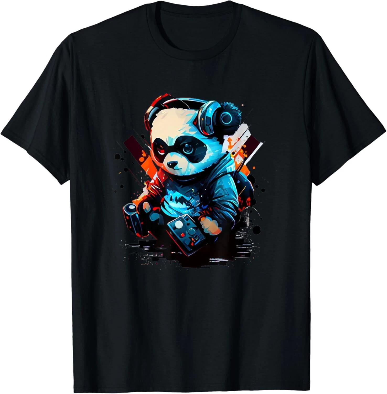Music Gaming Panda Gift Unisex T-Shirt XL