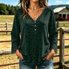 Women's Casual V-Neck Long Sleeve T-Shirt with Leopard Print for Everyday Wear