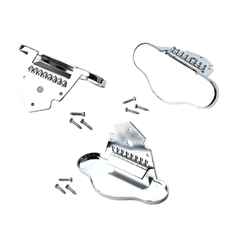 3.1x1.8inch Metal Mandolin Tailpiece Replacement Kit for 8 Strings Mandolins with Four Preinstalled Mounting Screw Holes