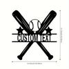Custom Softball Swing Metal Wall Art, Personalized Name Sign for Room, Office & Outdoor, Rustic Decor, Custom Wall Sculpture