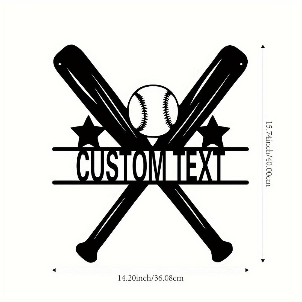 Custom Softball Swing Metal Wall Art, Personalized Name Sign for Room, Office & Outdoor, Rustic Decor, Custom Wall Sculpture