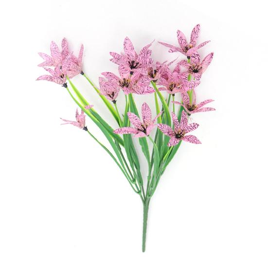 Planta de simulare Rezistent la UV Fără decolorare Întreținere redusă 5 Iarbă de primăvară bifurcată Flori artificiale Grădină Decorații pentru casă