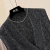 Women's Wool Blend V-Neck Sequin Knit Vest