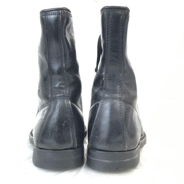 Buty robocze vintage z lat 80.-90. z neoprenową podeszwą i stalowym noskiem, rozmiar 27,5-28,5 cm, czarne buty wojskowe bojowe(UŻYWANY)