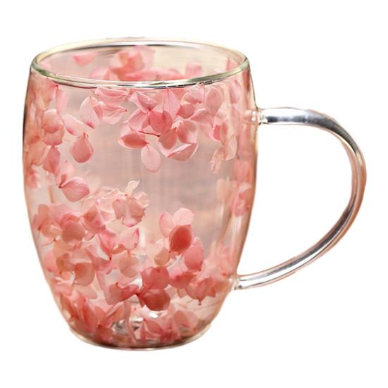 Double Wall Glass Insulation Flower Pattern Cup Tumbler Unique Coffee Mug Heat Insulated Heat Resistant