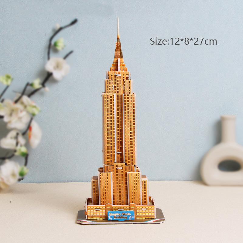World Famous Buildings 3D Model Cardboard Puzzle for Children DIY Handmade Toys Desktop Decorations Kids Gift