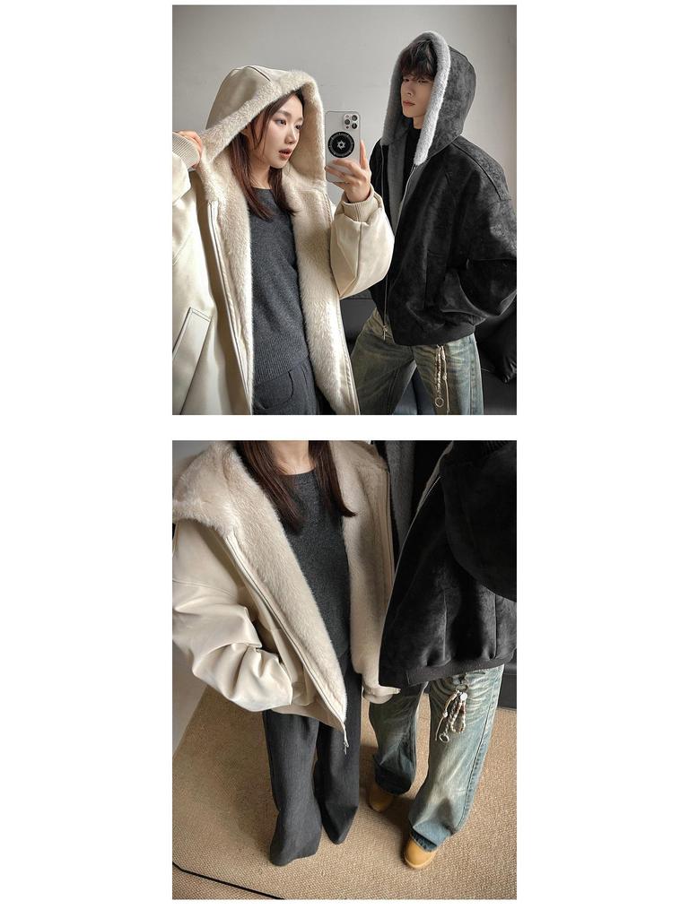 Women's Retro American Flight Jacket: Autumn/Winter Thickened Velvet Cotton, Wear-Resistant, Loose Fit, In Stock.