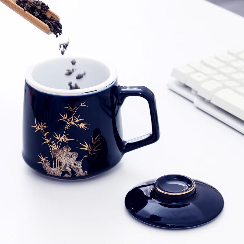 TLAKEHO Ceramic Tea Infuser Mug with Lid