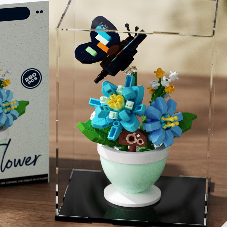Flower Pot Building Blocks Flowers Insect Series Diamond Bricks Kids Toys Bee Butterfly Dragonfly Garden Toys Decorations