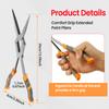 Long Reach Needle Nose Pliers 13 Inch Chrome Vanadium Steel Double Joint Long Nose Pliers with Ergonomic Handle for Tight Space