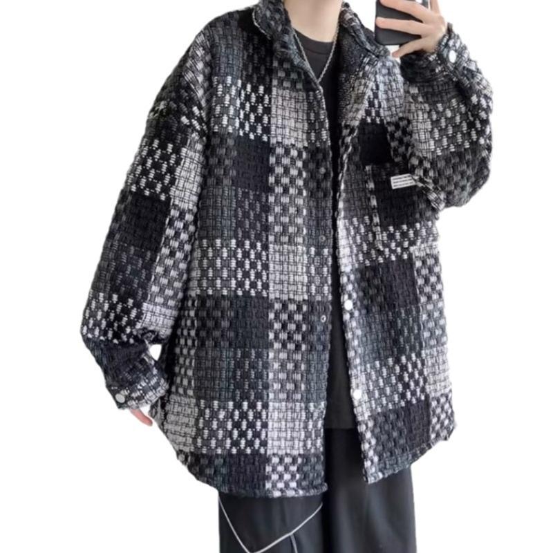 Chic Men's Plaid Jacket: Rogue Design, Winter Lapel, Casual American Style