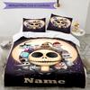 3pcs Custom Name The Nightmare Before Christmas Bedding Set Duvet Cover Closure Includes 1 Duvet Cover & 2 Pillowcases, Soft and Comfortable for All S