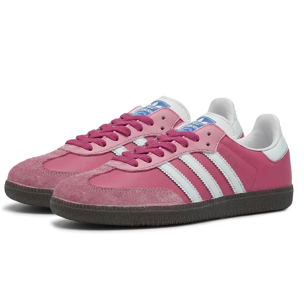 Adidas ORIGINALS SAMBA OG Berry Stamp Abrasion Resistant Slip Resistant Low top Skateboard Shoes Unisex Fuchsia IG1024(Team2070-)