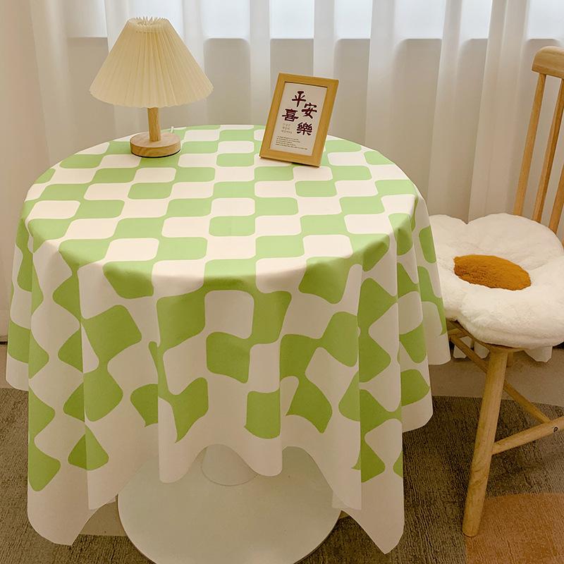 Chessboard Plaid Tablecloth Girl Heart Light Luxury High Sense Coffee Table Cover Student Dormitory Desk Makeup Tablecloth