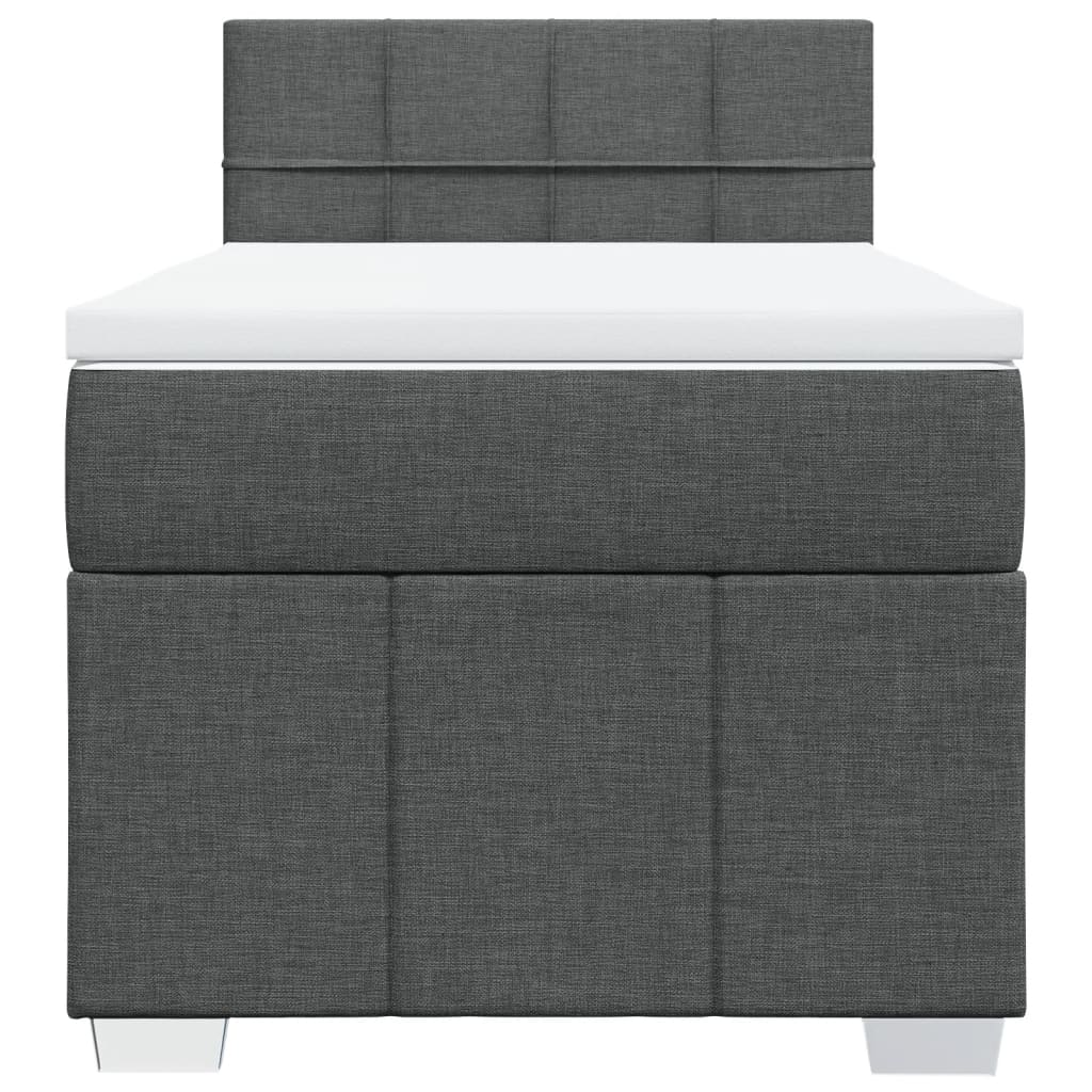 Box Spring Bed with Mattress Dark Gray 80x200 cm Fabric