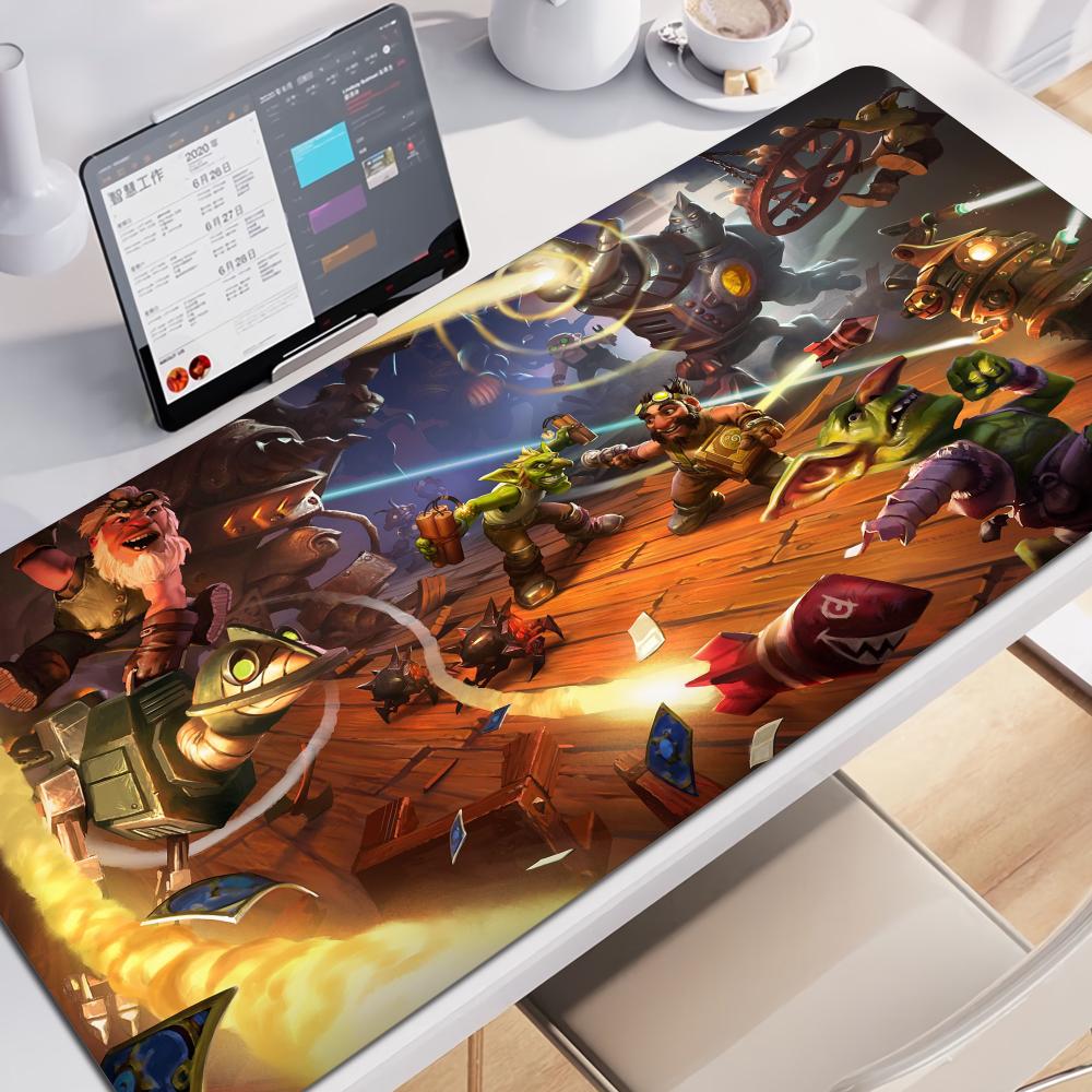 Hot selling item Hearthstone electronic sports Locking edge Gamer Large HD Print Computer Desk Locking Edge Keyboard Mouse Pad