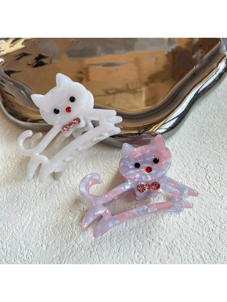 1 Kätzchen Haarklammer Neu Essigsäure Haarspange Mädchen süß mittelgroße Haiklammer Diamant Kätzchenklaue Kopfschmuck Haarklammer