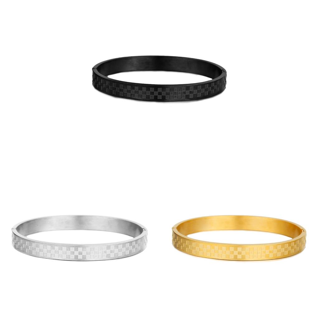 Titanium Steel Geometric Cuff Bracelet Fashion Men Women Trendy Restorative Style Jewelry