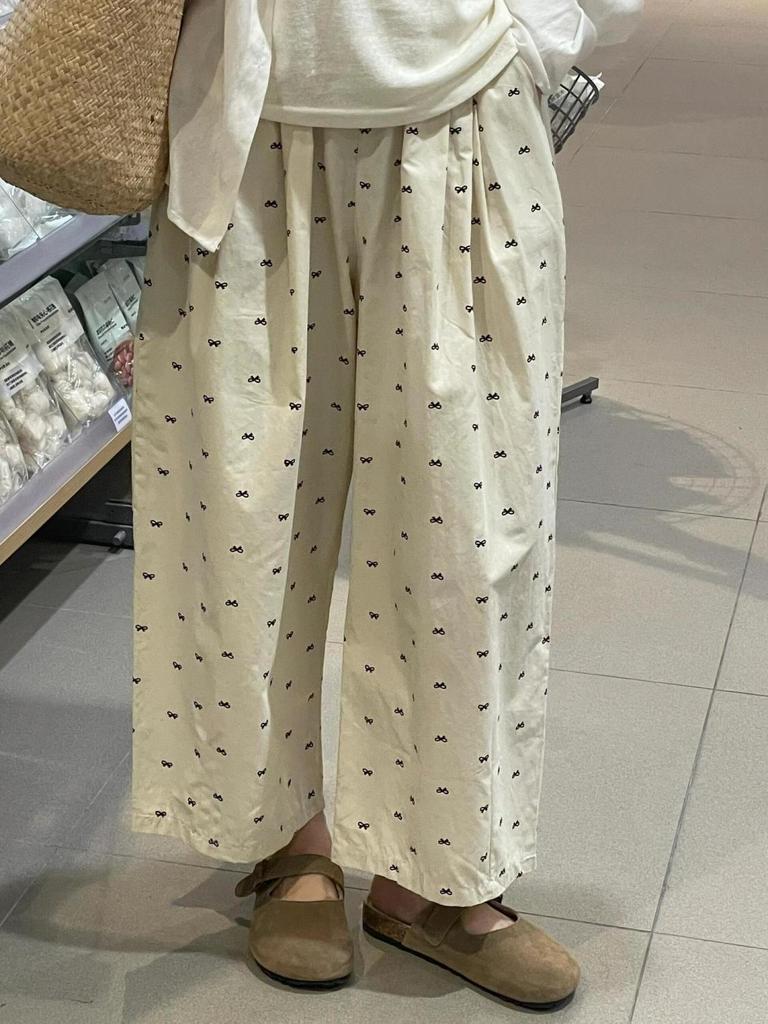 Women's Summer High-Waist Slimming Wide-Leg Bowknot Pants - Plus Size & Petite Options Available