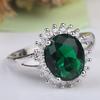 Year Round Ring Diamond Classic Fashion Women'S Zircon Wedding Green Crystal Jewelry