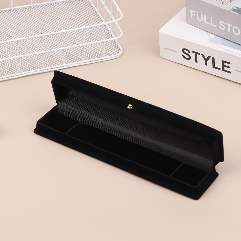 Velvet Box Black Jewelry Display for Ring Pendant Bangle Necklace Soft Interior Organizer Storage Case for Wedding Proposal
