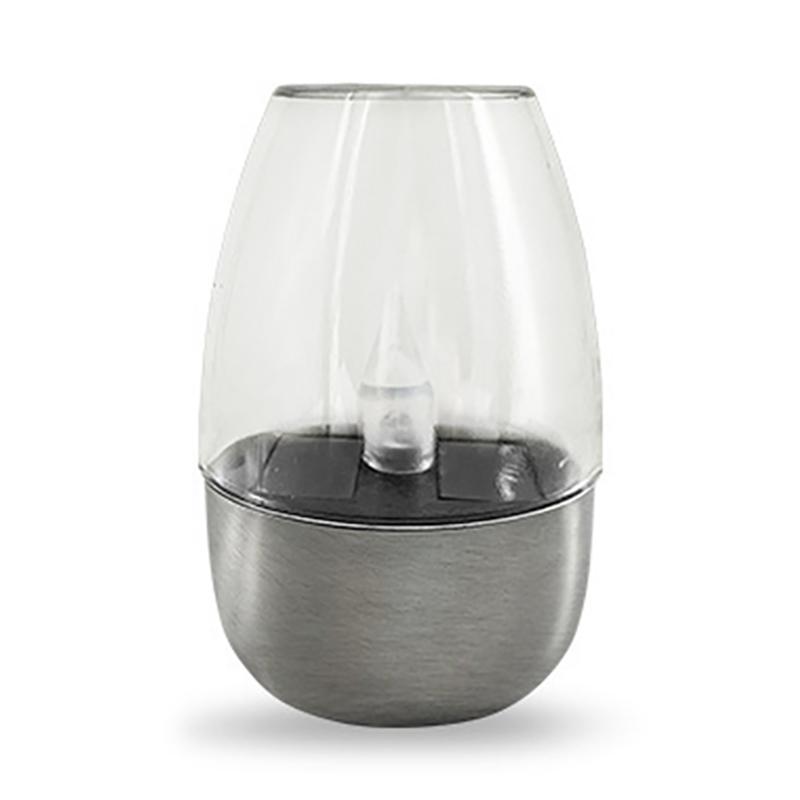 Solar Kerzenlicht Flammenlose LED Nachtlichter Edelstahl Wasserdicht Rasenlicht Außen Garten Geburtstagsfeier Deko