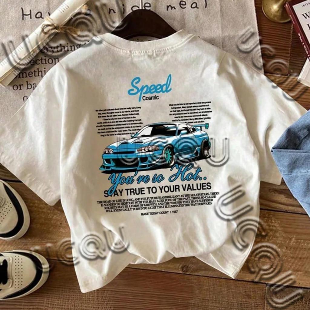 S Oversized Round Neck Short Sleeved Letter Printed T-Shirt Casual Daily Clothing Loose And Fashion Harajuku Street Tshirt
