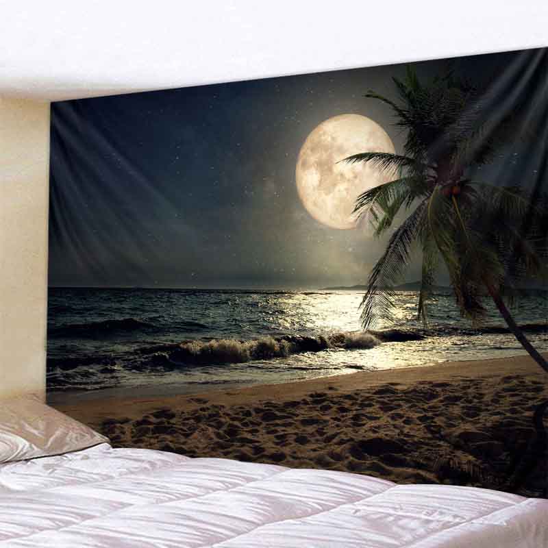 Tropical plant tapestry sky palm tree wall hanging Nordic Ins home living room bedroom background decoration