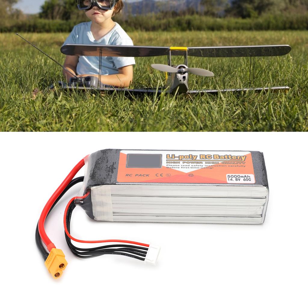 14.8V 60C 5000mAh 4S Lipo Battery XT60 Plug for RC Racing Drone Helicopter Car Boat
